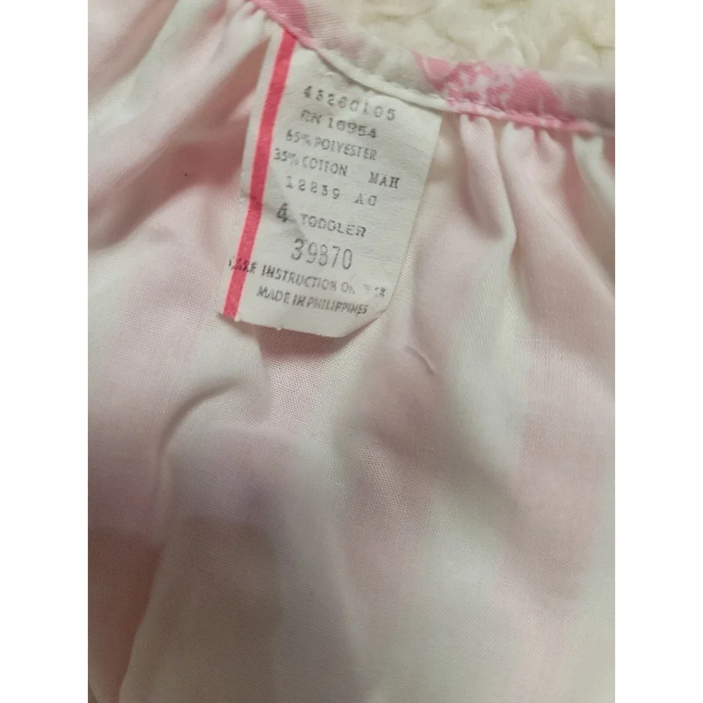 Vintage Girls Hat Pink Tulips 4 T